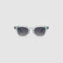 Bowie polarised sunglasses by TRIBU Eyewear in baby blue crystal acetate, front view on light grey background.