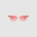 Bowie sunglasses with soft pink gradient tinted lenses in champagne crystal acetate, front view