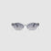 Franky Polarised Sunglasses by Tribu Eyewear — Smoke Crystal Cat-eye grey lens, front view