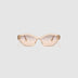 Franky sunglasses with soft smoke to peach gradient tinted lenses in champagne acetate, front view 
