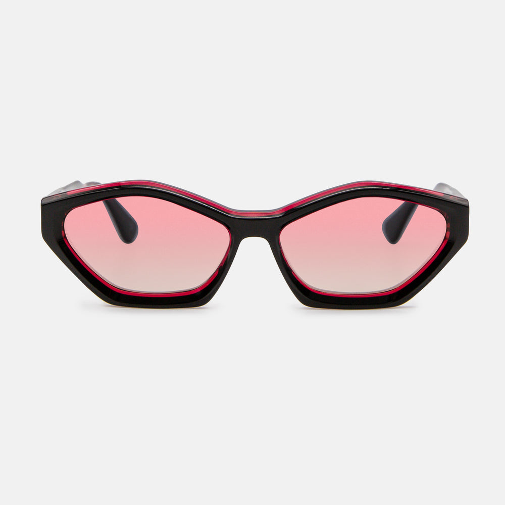 Black with Red Crystal / Sunset lens