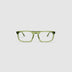 Gentleman Optical by Tribu Eyewear — grass rectangular optical frame, front view on a grey background. 