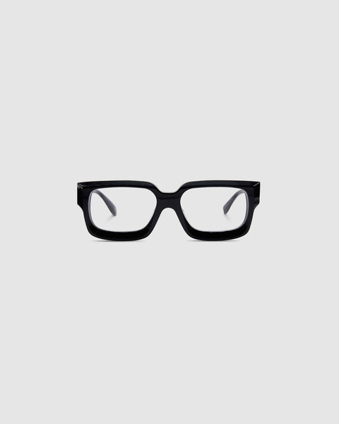 Brutal 3.0 Optical by Tribu Eyewear — Black Square optical frame, front view studio lighting. 