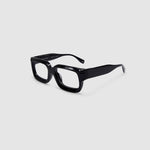 Brutal 3.0 Optical by Tribu Eyewear — Black Square optical frame, side view studio lighting. 