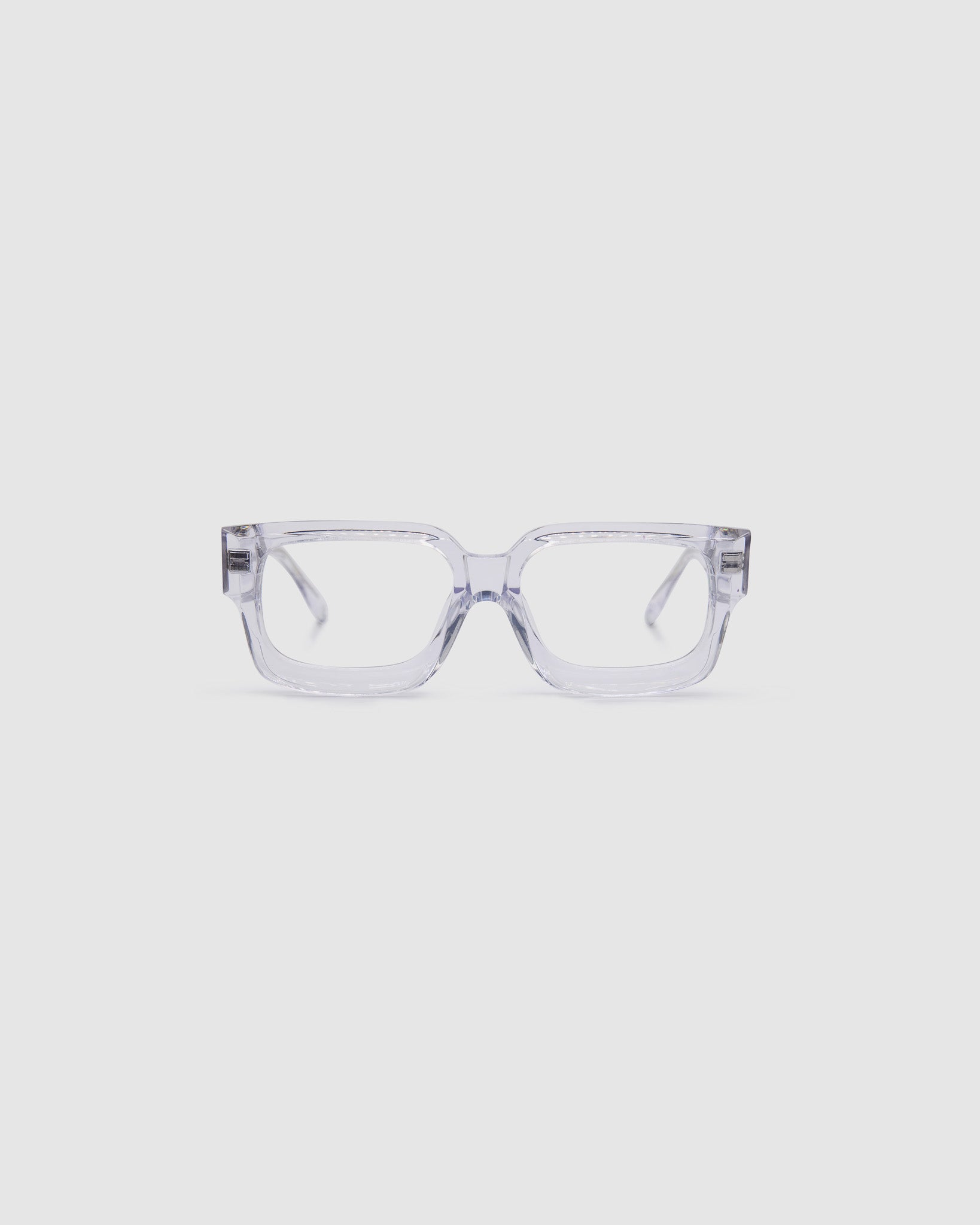 Brutal 3.0 Optical by Tribu Eyewear — Crystal Square optical frame, front view studio lighting. 