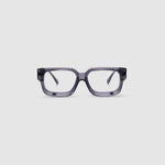 Brutal 3.0 Optical by Tribu Eyewear — Smoke Crystal square optical frame, front view studio lighting. 
