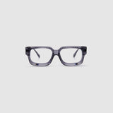 Brutal 3.0 Optical by Tribu Eyewear — Smoke Crystal square optical frame, front view studio lighting. 
