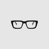 Brutal 5.0 Optical by Tribu Eyewear — Matte Black Acetate square optical frame, front view against a white background. 