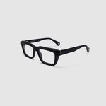 Brutal 5.0 Optical by Tribu Eyewear — Matte Black Acetate square optical frame, side view against a white background. 