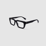 Brutal 5.0 Optical by Tribu Eyewear — Matte Black Acetate square optical frame, side view against a white background. 