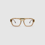 Marley Optical by Tribu Eyewear — Champagne crystal acetate aviator optical frame, front view against a white background. 