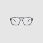Marley Optical by Tribu Eyewear — Smoke crystal acetate aviator optical frame, front view against a white background. 
