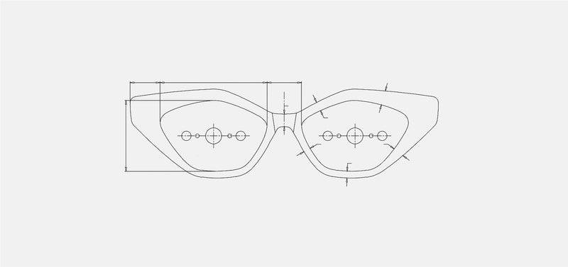 Technical drawing of Adaya sunglasses