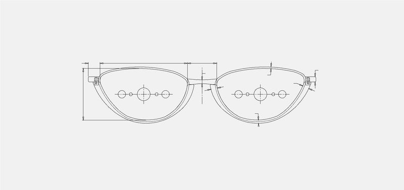 Technical drawing of Nardi sunglasses