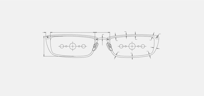 Technical drawing of Sienna sunglasses