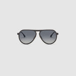 TRIBU Carbon 1.0 black carbon fibre square aviator sunglasses – front view