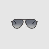 TRIBU Carbon 1.0 black carbon fibre square aviator sunglasses – front view