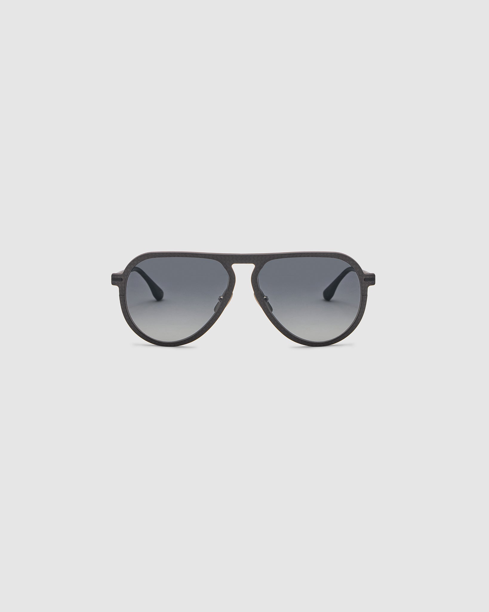 TRIBU Carbon 1.0 black carbon fibre square aviator sunglasses – front view