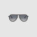 TRIBU Carbon 1.0 black carbon fibre square aviator sunglasses – front view