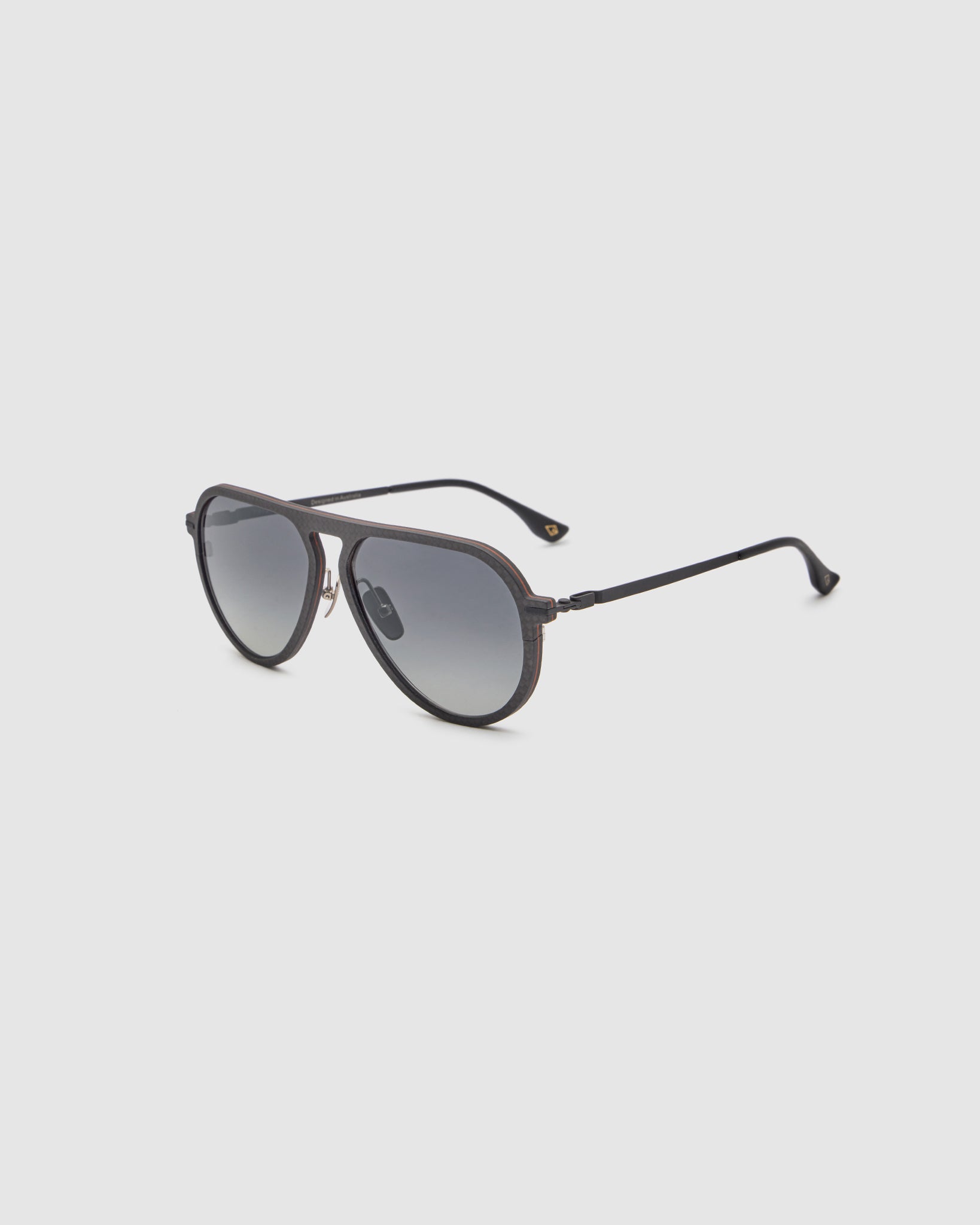 TRIBU Carbon 1.0 black carbon fibre square aviator sunglasses – side view