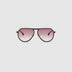TRIBU Carbon 1.0 Black carbon fibre sunglasses with dark rose gradient lenses, front view.