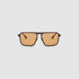 TRIBU Carbon 2.0 Black carbon fibre sunglasses with desert orange lenses, front view.