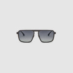 TRIBU Carbon 2.0 black carbon fibre square aviator sunglasses – front view