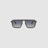 TRIBU Carbon 2.0 black carbon fibre square aviator sunglasses – front view