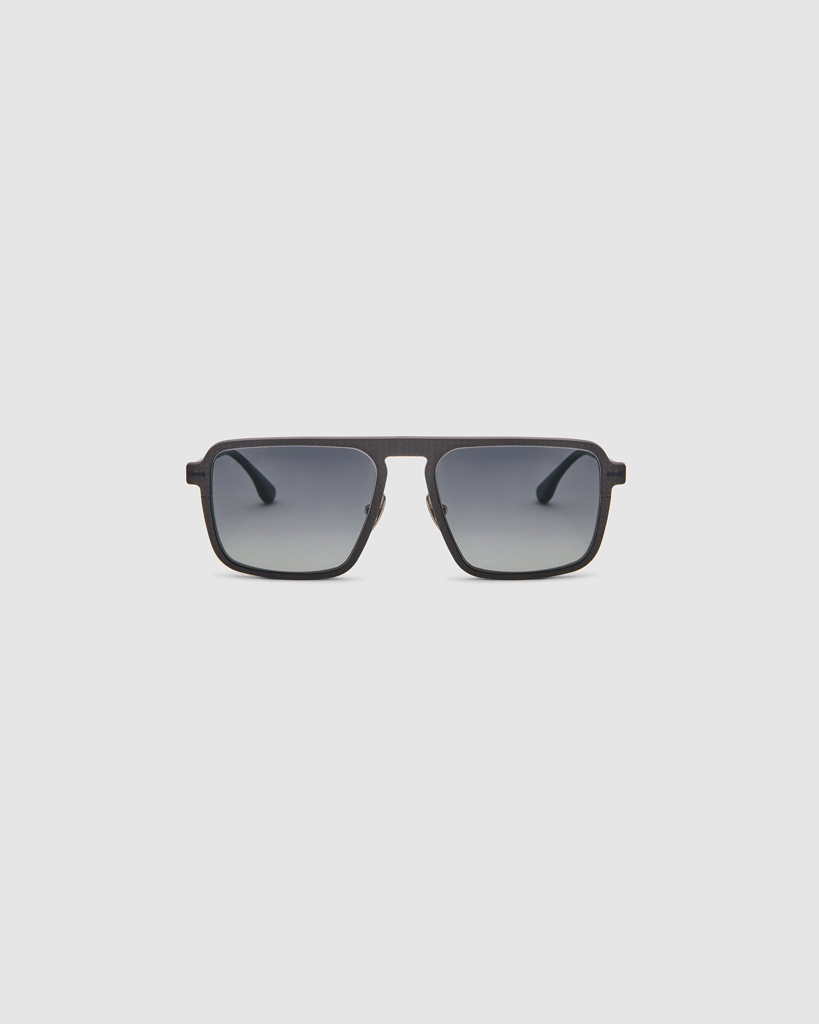 TRIBU Carbon 2.0 black carbon fibre square aviator sunglasses – front view