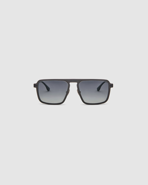 TRIBU Carbon 2.0 black carbon fibre square aviator sunglasses – front view
