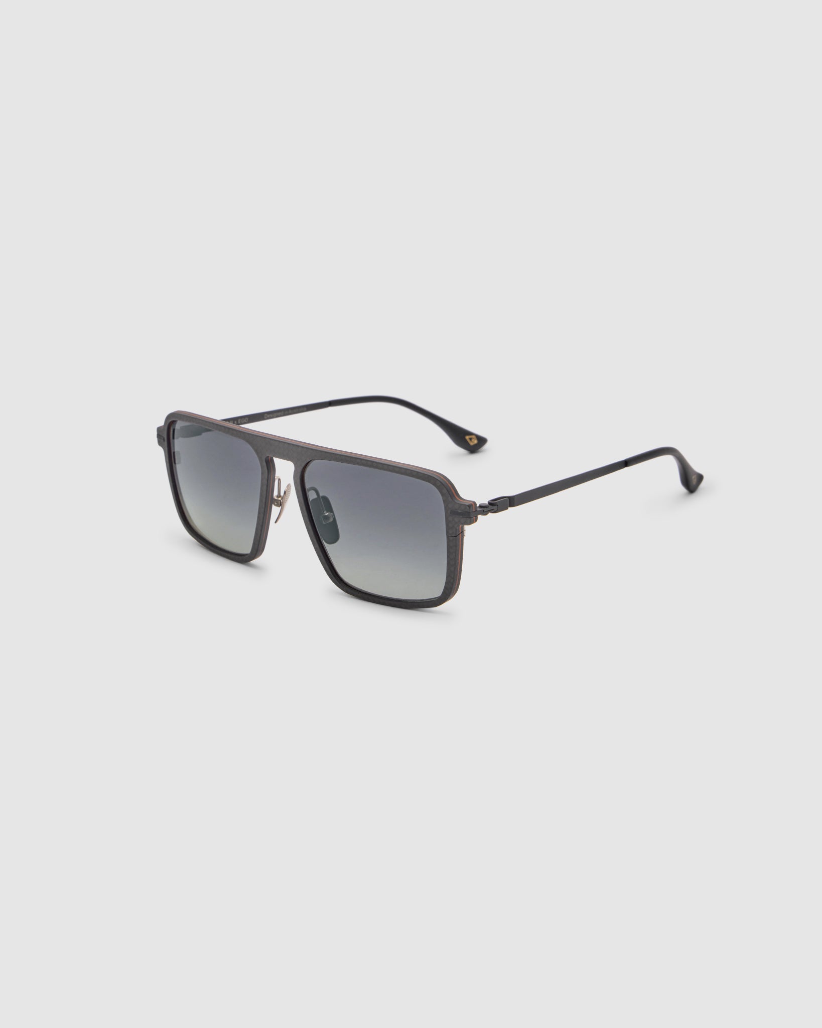 TRIBU Carbon 2.0 black carbon fibre square aviator sunglasses – side view