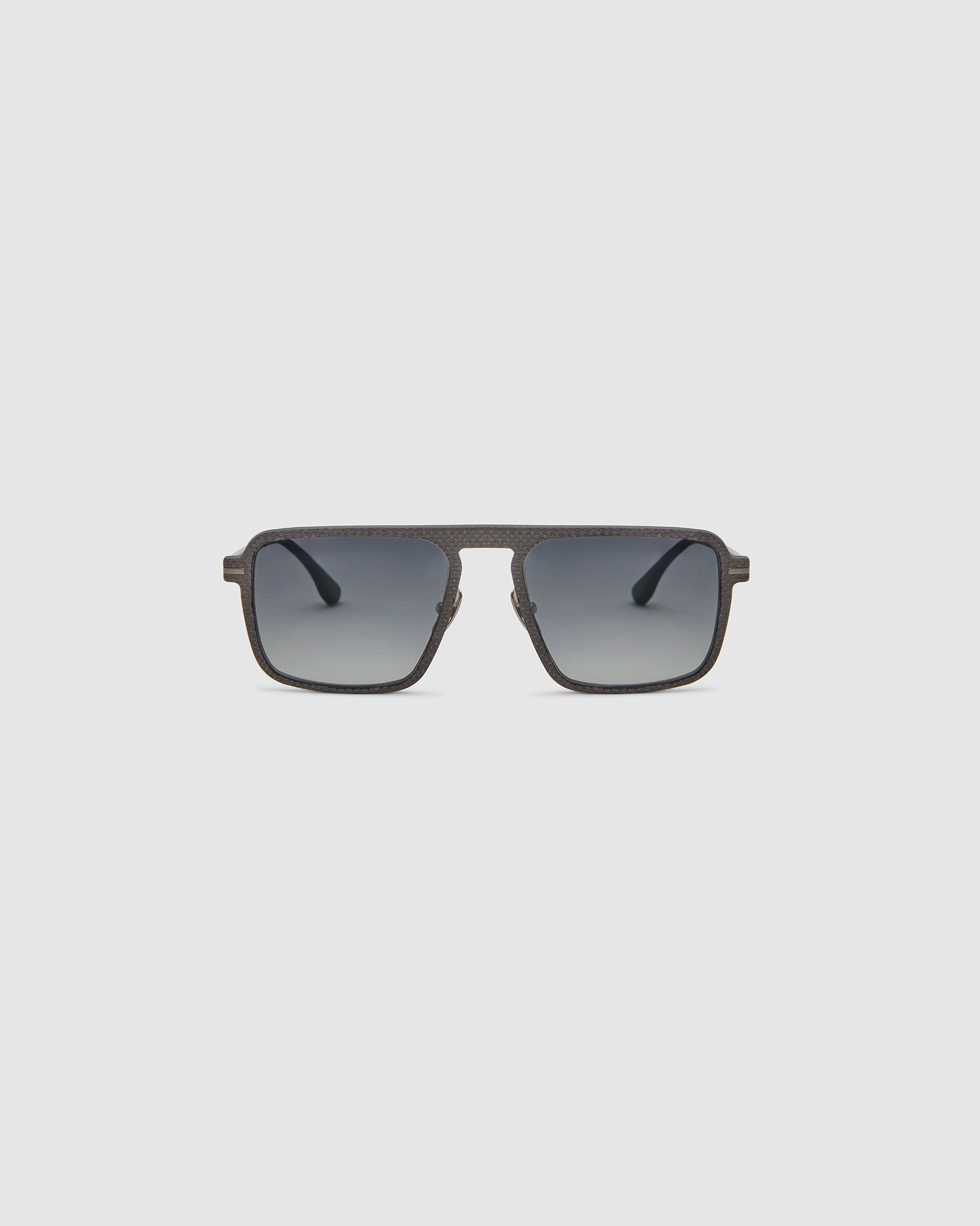 TRIBU Carbon 2.0 gun carbon fibre square aviator sunglasses – front view
