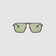TRIBU Carbon 2.0 Gun carbon fibre sunglasses with green sage lenses, front view.