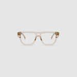 Billie Optical by Tribu Eyewear — Champagne Crystal Aviator optical frame, front view studio lighting. 