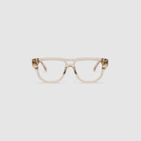 Billie Optical by Tribu Eyewear — Champagne Crystal Aviator optical frame, front view studio lighting. 