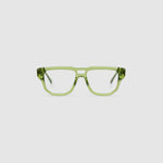 Billie Optical by Tribu Eyewear — Grass Aviator optical frame, front view studio lighting. 
