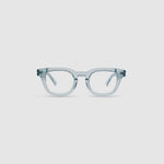 Bowie Optical by Tribu Eyewear — Baby Blue Crystal optical frame, front view studio lighting. 