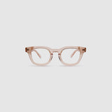 Bowie Optical by Tribu Eyewear — Champagne Crystal optical frame, front view studio lighting. 
