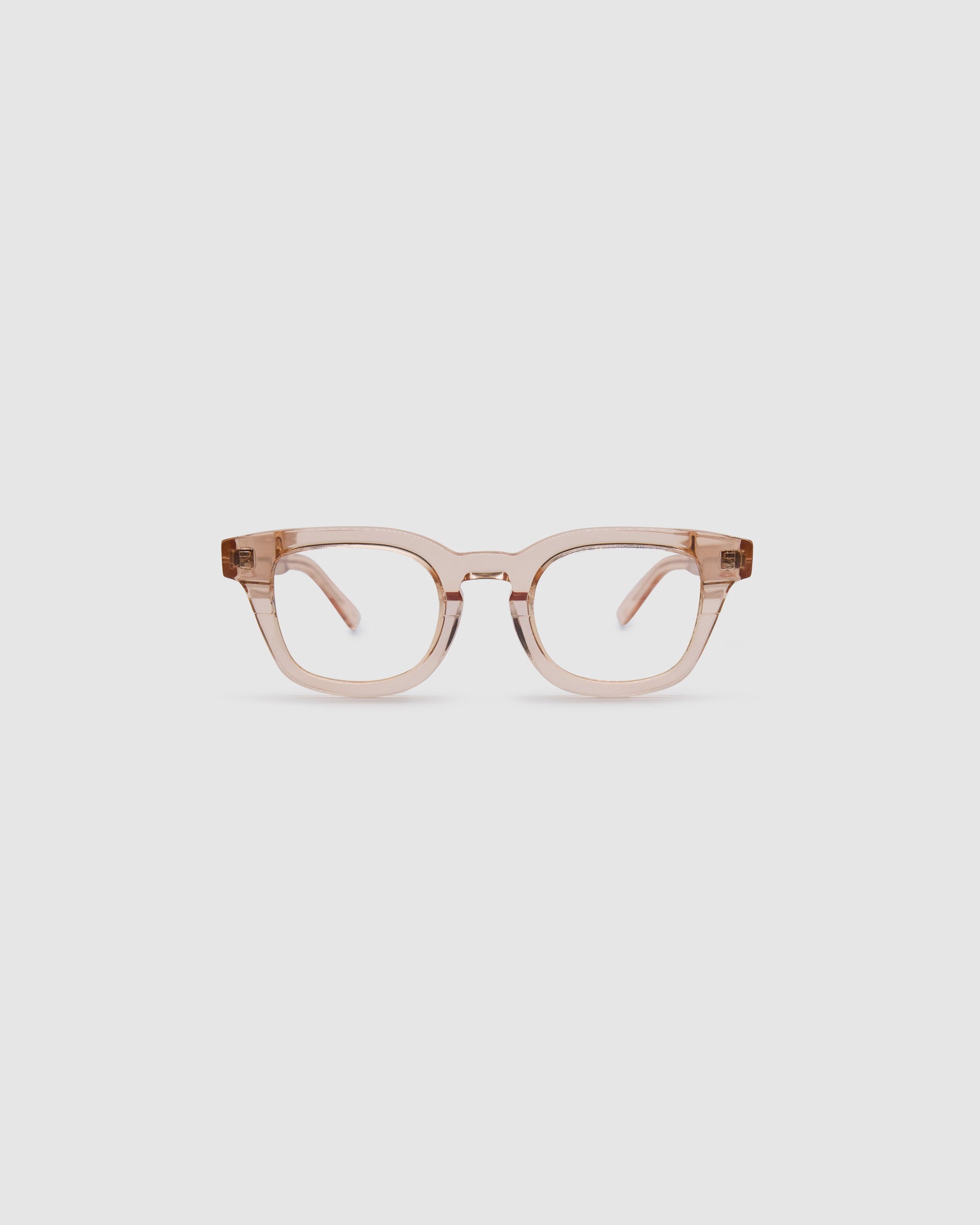 Bowie Optical by Tribu Eyewear — Champagne Crystal optical frame, front view studio lighting. 
