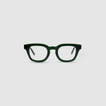 Bowie Optical by Tribu Eyewear — Forest Green optical frame, front view studio lighting. 