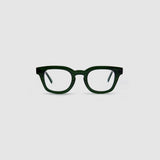 Bowie Optical by Tribu Eyewear — Forest Green optical frame, front view studio lighting. 