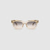 Brutal 1.0 Sunglasses by Tribu Eyewear — Champagne crystal acetate square frame, dusk tint lens, front view, grey background.