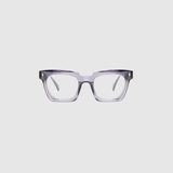 Brutal 1.0 Optical by Tribu Eyewear — Smoke Crystal square optical frame, front view studio lighting. 