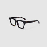 Brutal 1.0 Optical by Tribu Eyewear — Tortoiseshell square optical frame, side view studio lighting. 