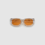 Brutal 3.0  Sunglasses by Tribu Eyewear — Crystal square acetate frame, sunset lens, flat view light grey background.