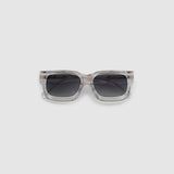 Brutal 3.0 Polarised Sunglasses by Tribu Eyewear — Crystal square acetate frame, flat view light grey background.