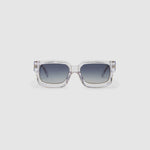 Brutal 3.0 Polarised Sunglasses by Tribu Eyewear — Crystal square acetate frame, front view light grey background.