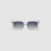Brutal 3.0 Polarised Sunglasses by Tribu Eyewear — Crystal square acetate frame, front view light grey background.