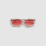 Brutal 3.0  Sunglasses by Tribu Eyewear — Crystal square acetate frame, sunset lens, flat view light grey background.