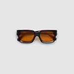 Brutal 3.0  Sunglasses by Tribu Eyewear — Smoke Crystal square acetate frame, desert orange lens, flat view light grey background.